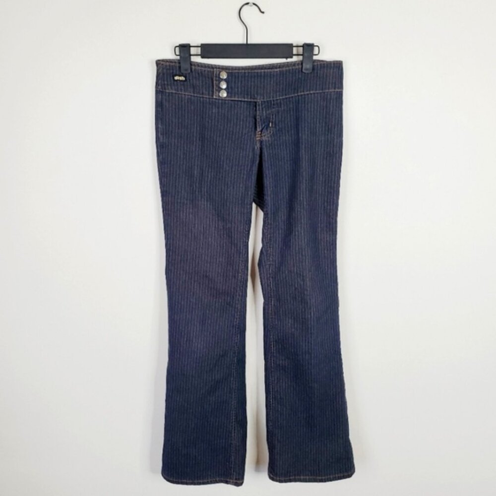 Vintage Dish Y2K 2000s Low Rise Flare Pinstriped Mean Girls Jeans 28